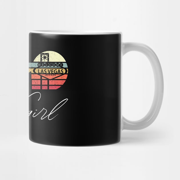 Las Vegas Girl Retro Sunset City Skyline Souvenir by grendelfly73